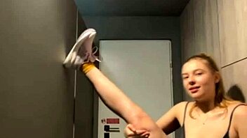crazy public gym fuck with horny blonde's natural tits bouncing wild