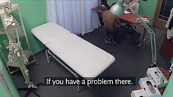 whoa, hidden camera catches action in doctor's cabinet! 👀🏥📹