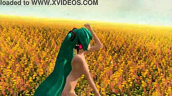 Hatsune Miku poses nude in Levan Polka mod project