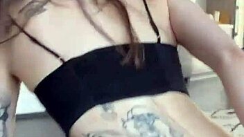 backstage, want this tattooed teen's deepthroat on your big cock with anal toys?