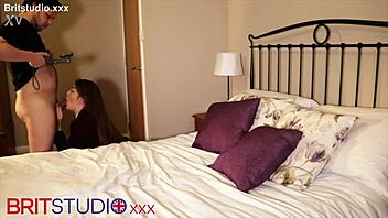 British college teen in lingerie sucks cock then fucks hard in uniform