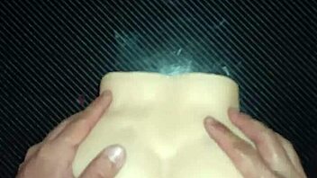 Candy tests multiple positions with closeup creampie filling her huge pussy lips