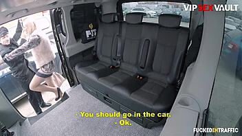 Lola taylor rides mature cock wildly backseat!