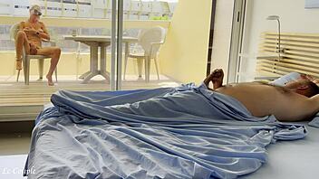 Naked wife spies nudists street morning wake-up