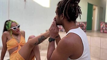 boyfriend fucks my cute feet until hot cum explodes