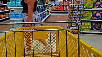 venezuelan milf flashes big ass in supermarket for cuckold