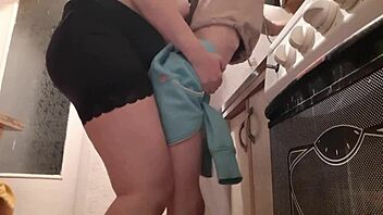 waited alone to pound big titted brunette miniskirt doggystyle orgasm