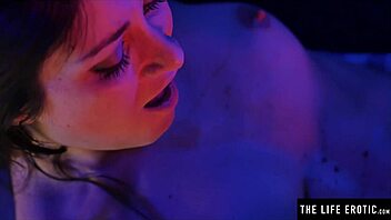 her tight asshole stuffed with huge ice dildo orgasm