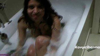 Beautiful Amateur Indian Housewife Takes a Hot Shower in Her Cozy Bathroom at Home