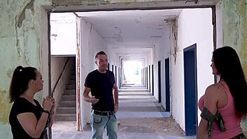 two milfs beg cum in lost barracks threesome