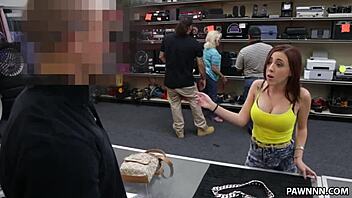 busty babe fucked hard in toilet shop