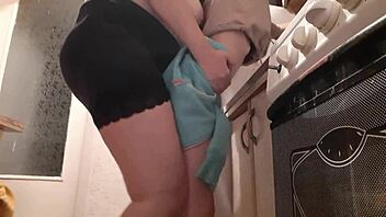 waited alone to pound big titted brunette miniskirt doggystyle orgasm