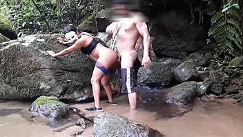 Boquete And Anal In Cachoeira Boa With Cum On Big Ebony Ass!