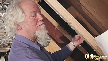 Kiara and Mia Fuck Old Man and Share His Cum