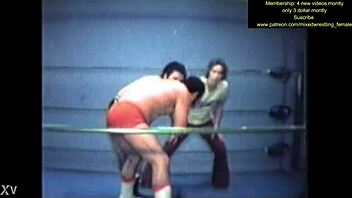 mixed nude wrestling gets intense and sweaty