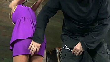 Blonde babe shoves huge marital device deep in her pussy