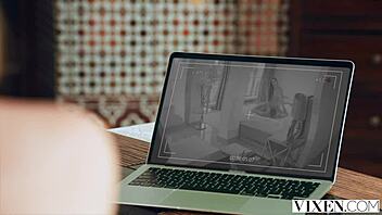 vixen spy bella spark seduces milan cheek for steamy threesome action