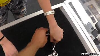 busty babe fucked hard in toilet shop