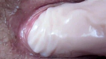 wet pussy throbs with huge dildo ecstasy