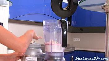 classy petite babe double penetrated in threesome