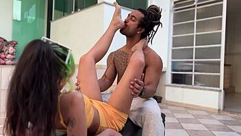 boyfriend fucks my cute feet until hot cum explodes