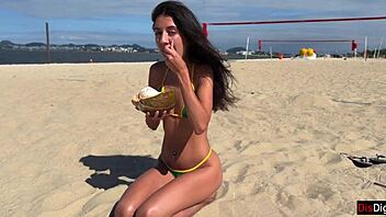 Homemade Brazilian Beach Sex in Rio Cum Mouth Swallow