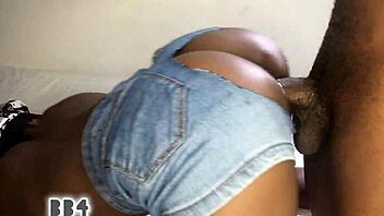 ebony teen ripped jeans fucked doggystyle by bbc creampie screaming 😍