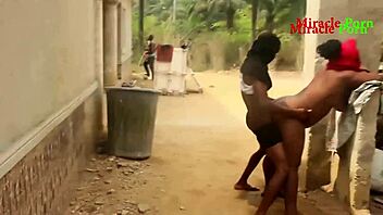 Damn, babe bathing outside takes hardcore doggystyle pounding!