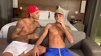 Oiled muscular Brazilian flashes fucks motel creampie free ride