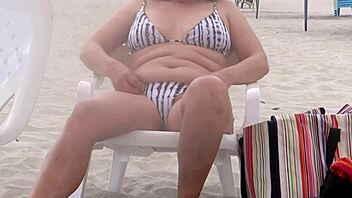 Beach flash hairy pussy big cumshot?