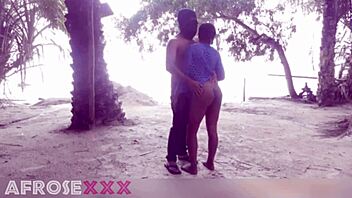 Naked mature struts ass on beach then blows and fucks in public streets