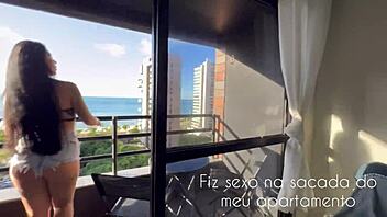 transei wildly on apartment balcony with naughty neighbor pounding my ass