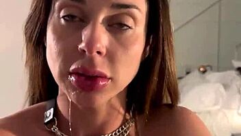 curvy brazilian big tits babe wet deepthroat pov blowjob cum in mouth homemade