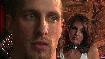 Foxy vixen ties man in bdsm heels latex for explosive cumshot release!