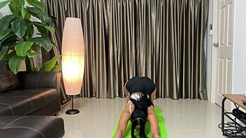 yoga slut stretched wide fucked deep outdoor hardcore