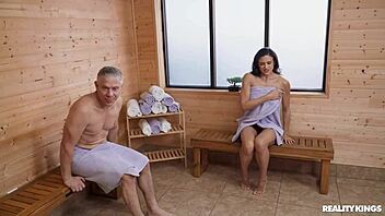 steamy athletic milf ffm threesome cumshot facial