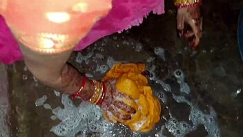 sexy babe pees in bathroom dirty talk pierced nipples outdoor