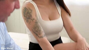 Tattooed Billie Star guzzles cum after brutal DP threesome pounding!