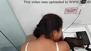 Brunette Latina bent over fucked on Kamasutra chair at Trivoli