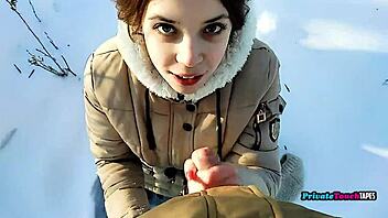 sexy russian babe delivers outdoor deepthroat blowjob passion