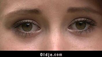 playful redhead teen gets pumped hard in backyard garden