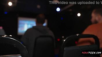 stranger gropes latina teen's pussy in dark cinema