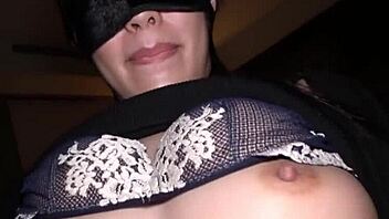 amai shyly kisses then blindfold nipple play grabs her perky tits and teases pussy begging for more touch