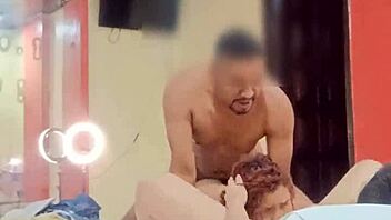 submissive latina prostitute used hard by couple in threesome