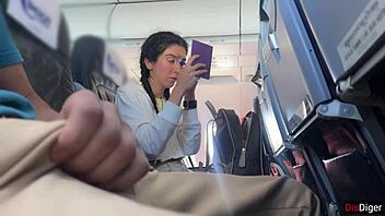 Public Plane Dick Flash Triggers Explosive Cumshot