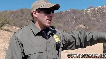 blonde cop uniform threesome hd on rubber hood