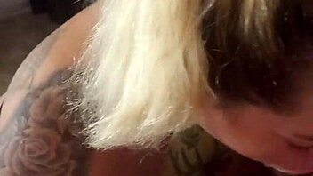 sloppy blowjob from tattooed latina goddess