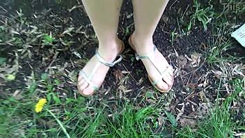 Milf's Dirty Pussy Pisses Publicly Behind Garages