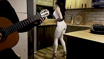 Bigboobs colombian skinny alicia trece surprises mike zander with music big cock