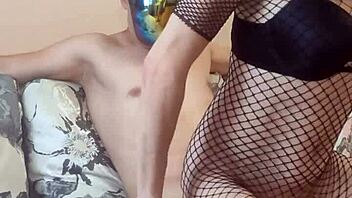 wanna watch me film my wife in fishnet bodysuit porn?
